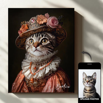 Miss royal pet portrait artwork preview by Gleamify