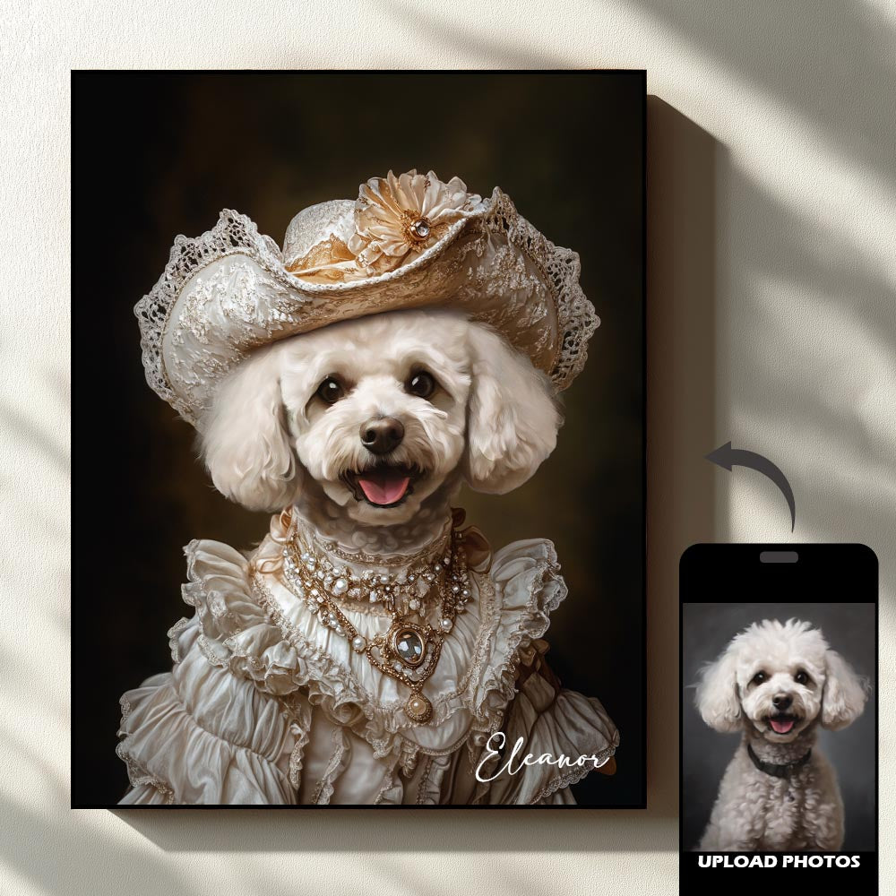 Miss royal pet portrait artwork preview by Gleamify