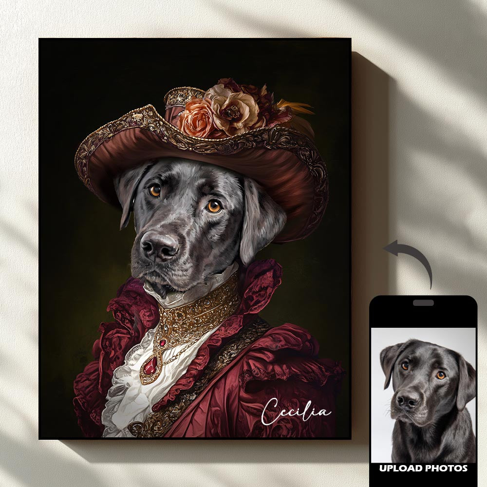 Miss royal pet portrait artwork preview by Gleamify