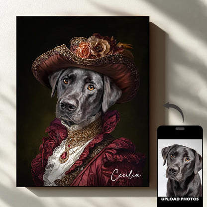 Miss royal pet portrait artwork preview by Gleamify