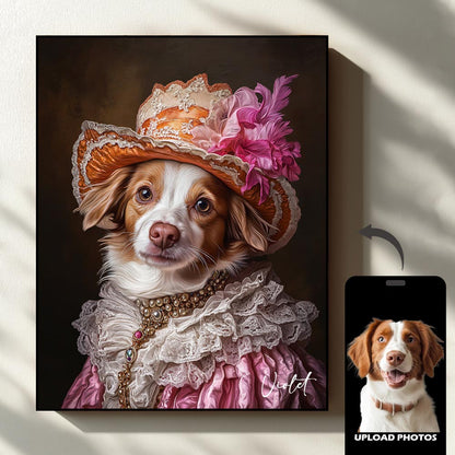 Miss royal pet portrait artwork preview by Gleamify