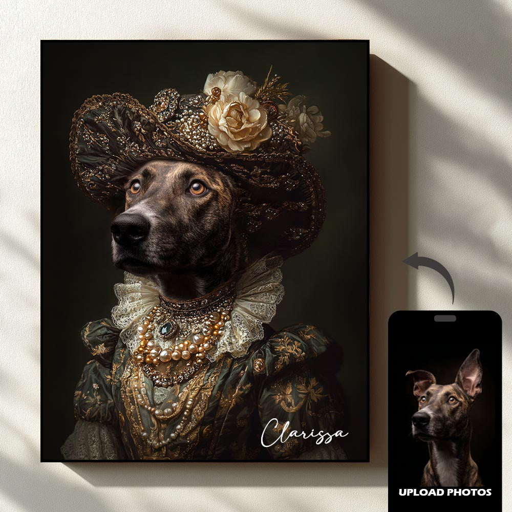 Miss royal pet portrait artwork preview by Gleamify