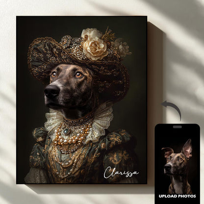 Miss royal pet portrait artwork preview by Gleamify