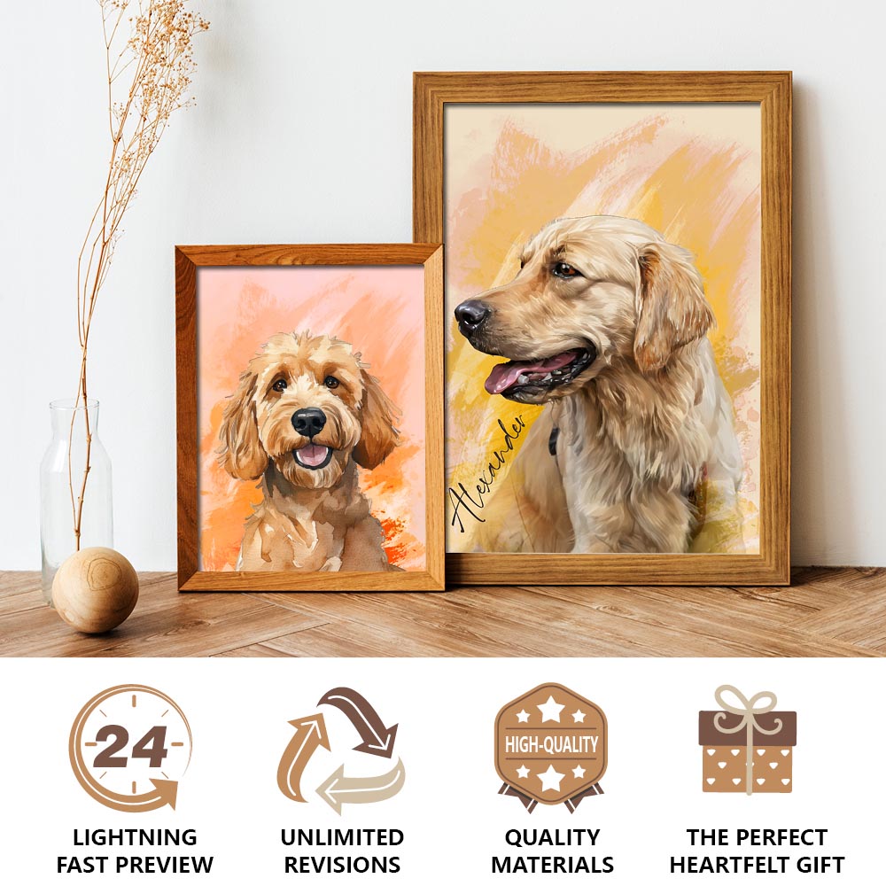 Multi-Pet Portrait - Modern Chic Edition