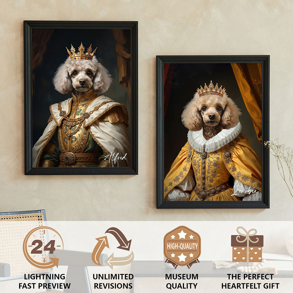 The Queen Pet Portrait - Crimson Elegance Edition