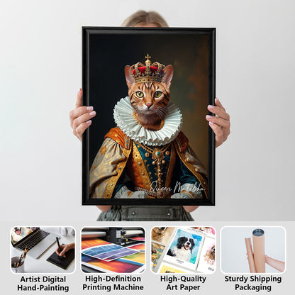 The Queen Pet Portrait - Crimson Elegance Edition