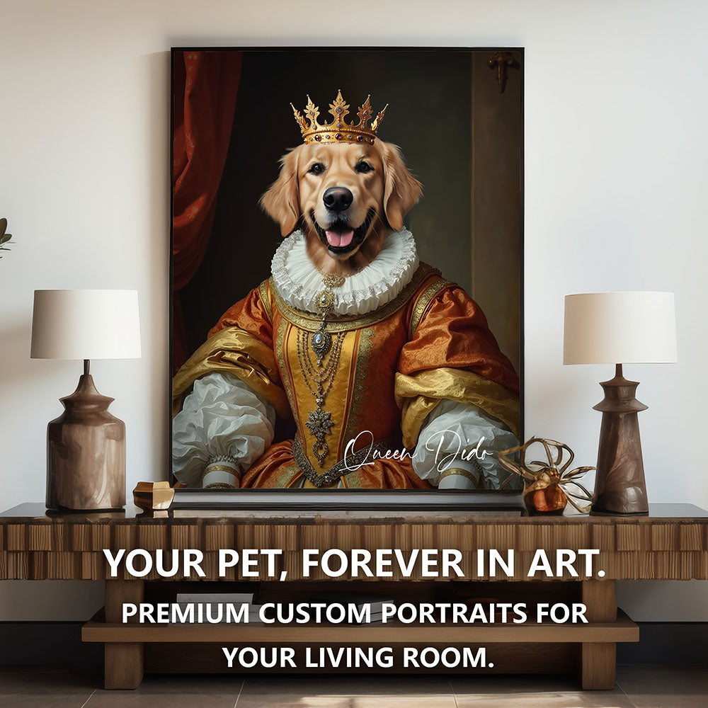 The Queen Pet Portrait - Crimson Elegance Edition