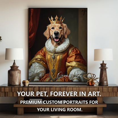 The Queen Pet Portrait - Crimson Elegance Edition