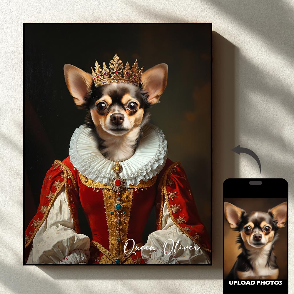 The Queen Pet Portrait - Crimson Elegance Edition