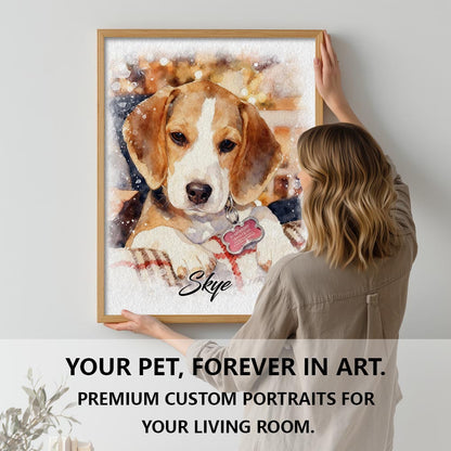 Watercolor pet portrait gift-ready artwork