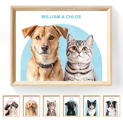 Multi-Pet Portrait - Gallery Stack Edition
