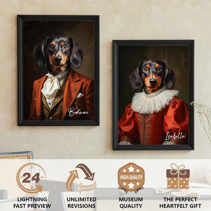 The Gentleman Pet Portrait - Royal Sapphire Edition