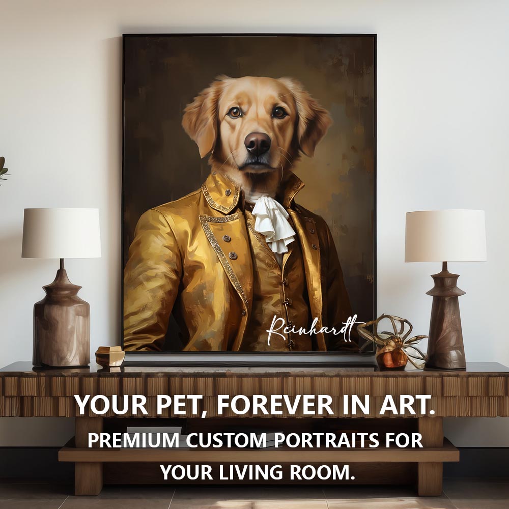 The Gentleman Pet Portrait - Royal Sapphire Edition