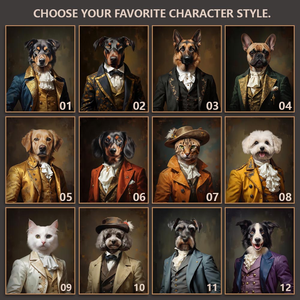 The Gentleman Pet Portrait - Royal Sapphire Edition