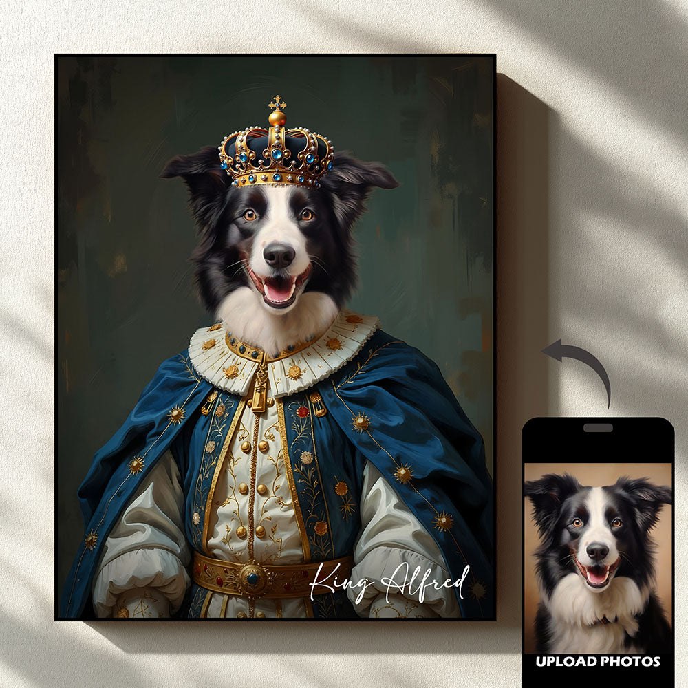 Custom pet portrait order example in Crimson Throne style