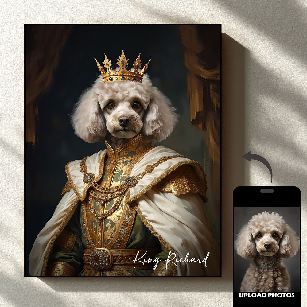 King pet portrait artwork detail preview