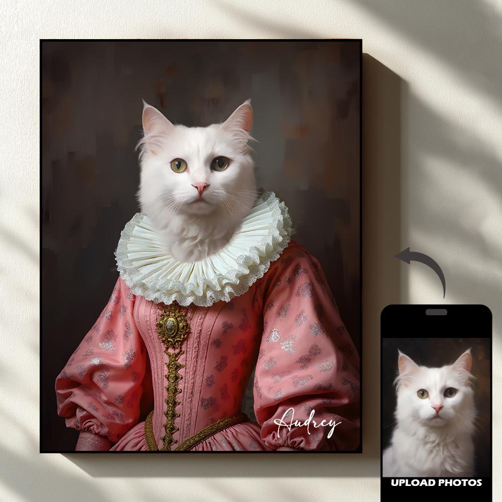Lady royal pet portrait artwork preview by Gleamify