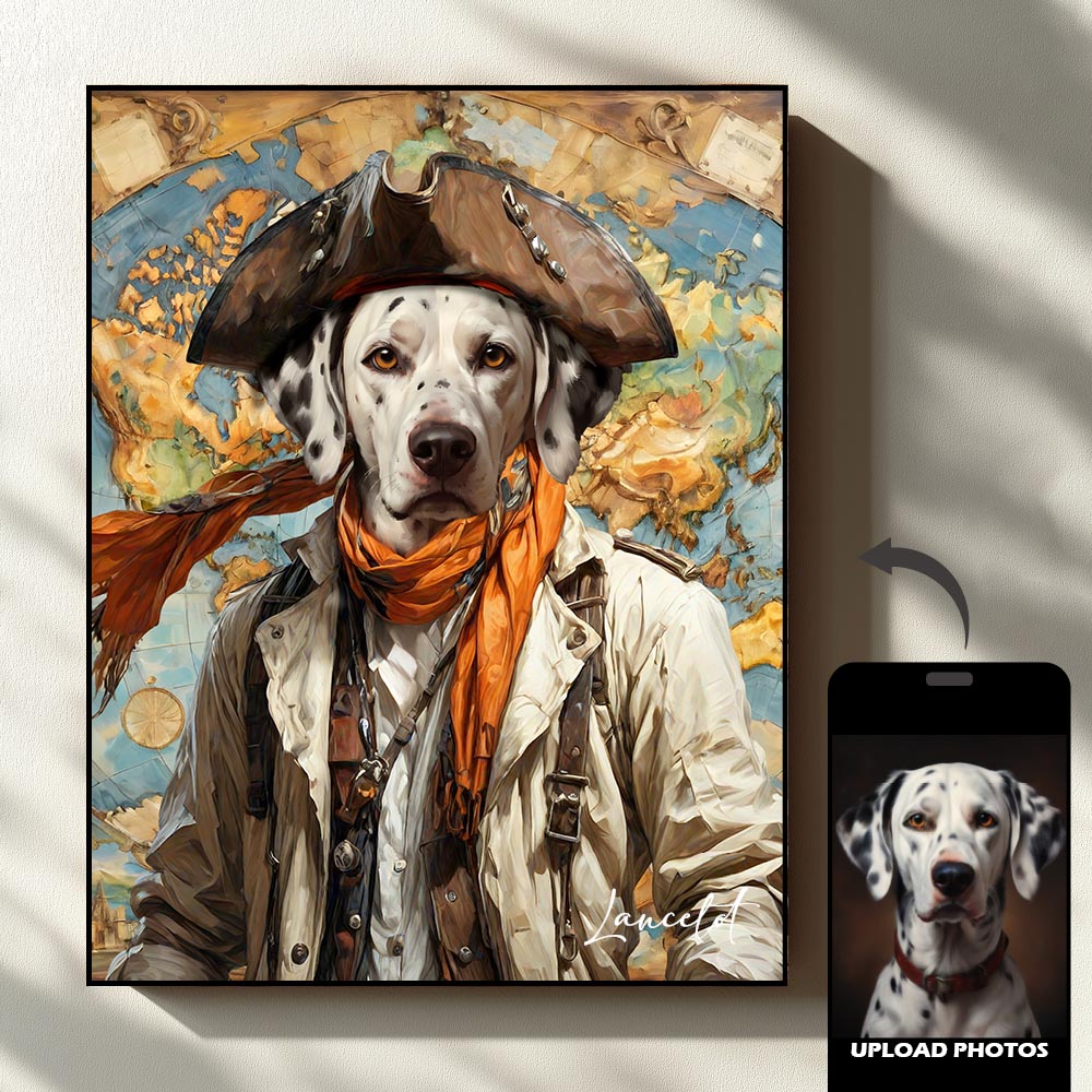 Custom Traveler Pet Portrait | Royal Pet Wall Art – GLEAMIFY