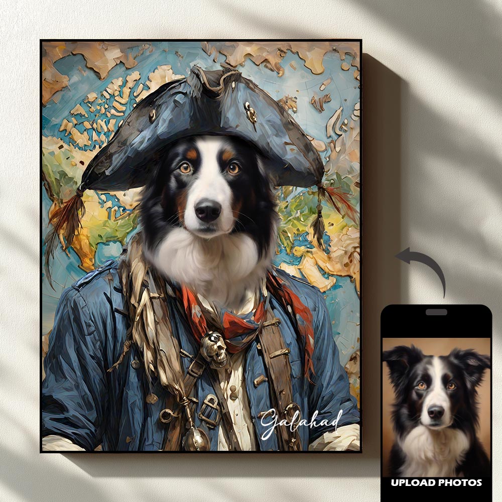 The Traveler Pet Portrait - Sandstone Journey Edition custom royal pet portrait artwork