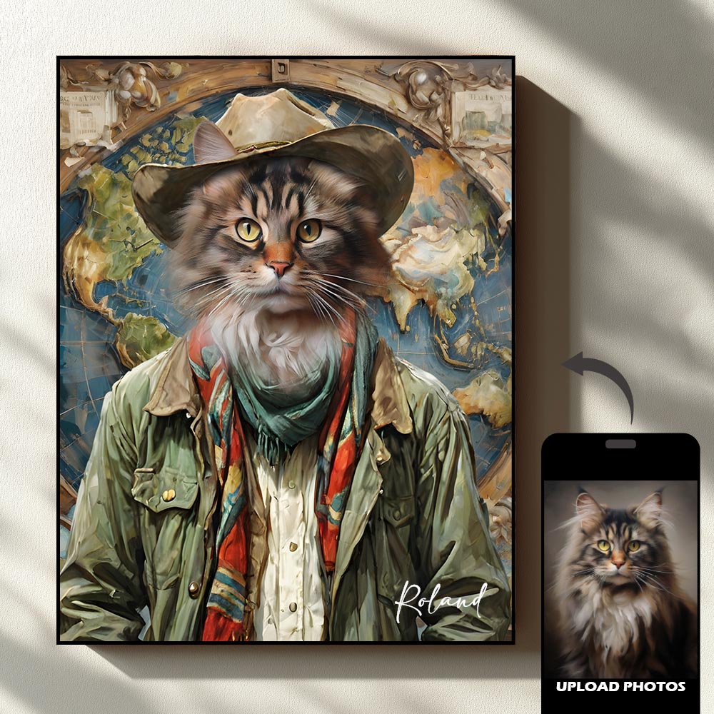 The Traveler Pet Portrait - Sandstone Journey Edition custom royal pet portrait artwork