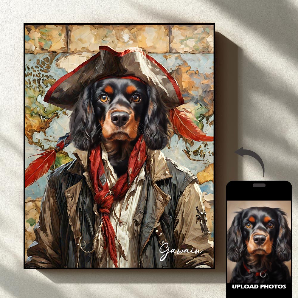 The Traveler Pet Portrait - Sandstone Journey Edition custom royal pet portrait artwork