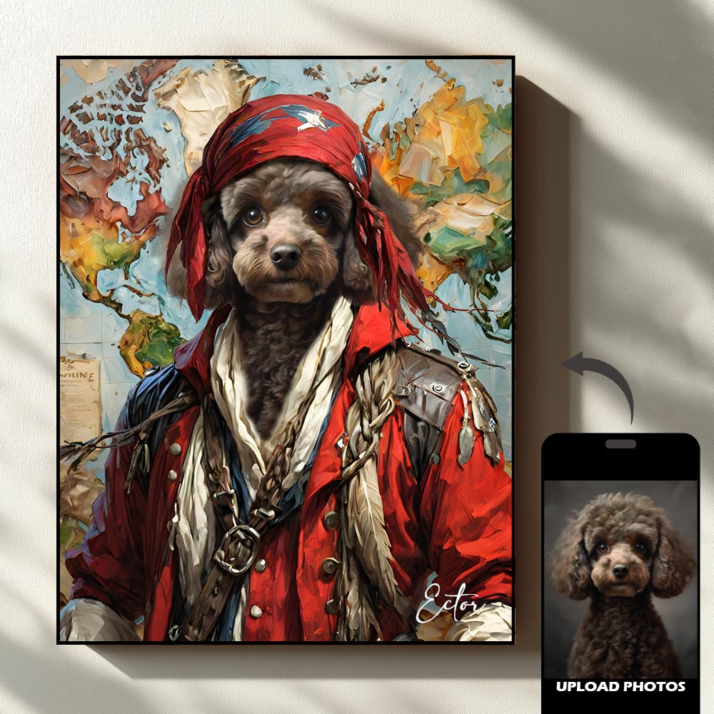 The Traveler Pet Portrait - Sandstone Journey Edition custom royal pet portrait artwork