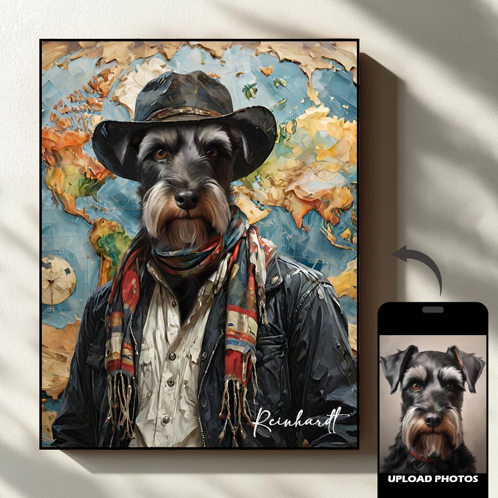 The Traveler Pet Portrait - Sandstone Journey Edition custom royal pet portrait artwork