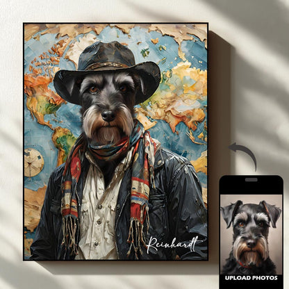 The Traveler Pet Portrait - Sandstone Journey Edition custom royal pet portrait artwork
