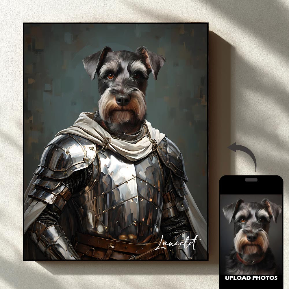Warrior royal pet portrait artwork preview by Gleamify