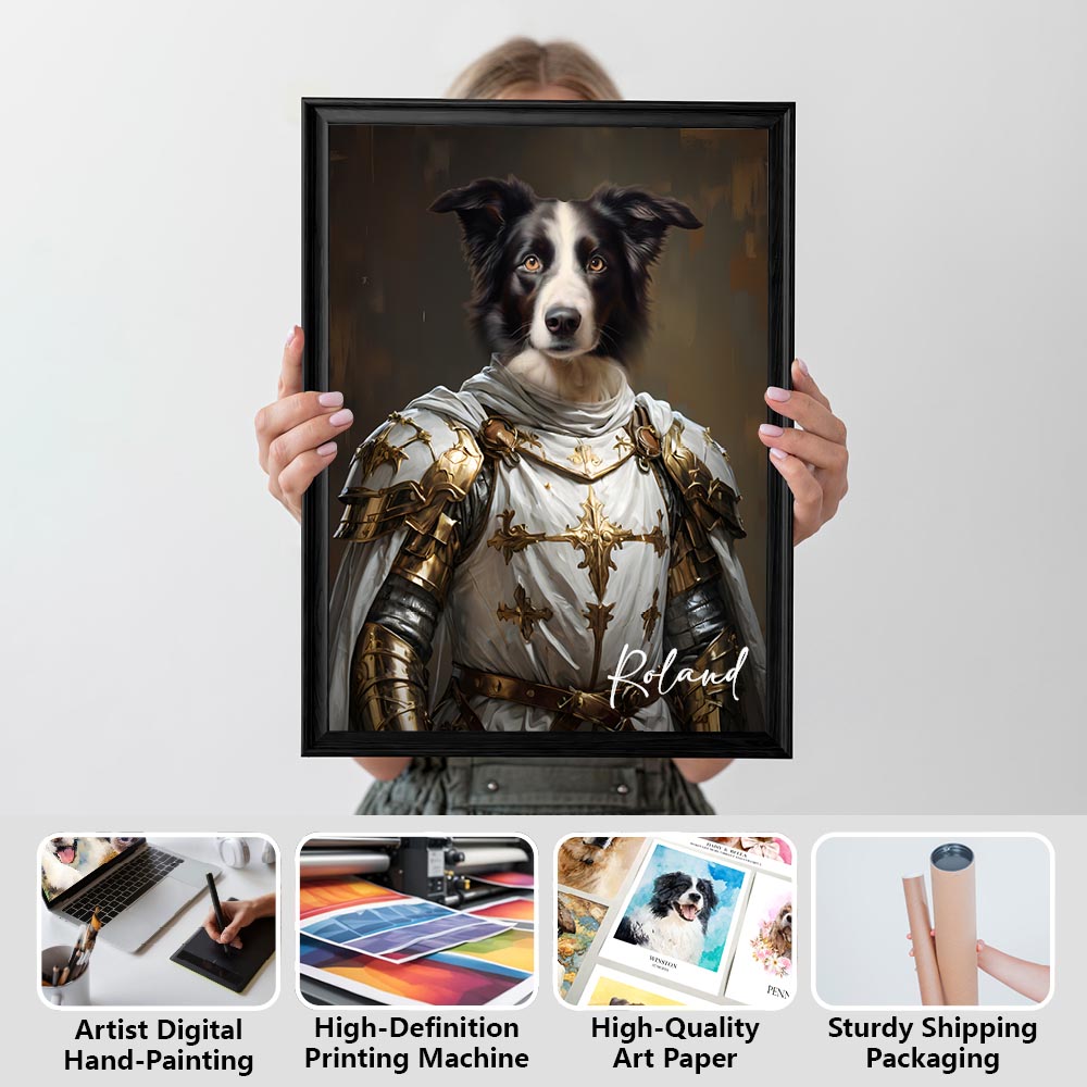 Warrior royal pet portrait artwork preview by Gleamify