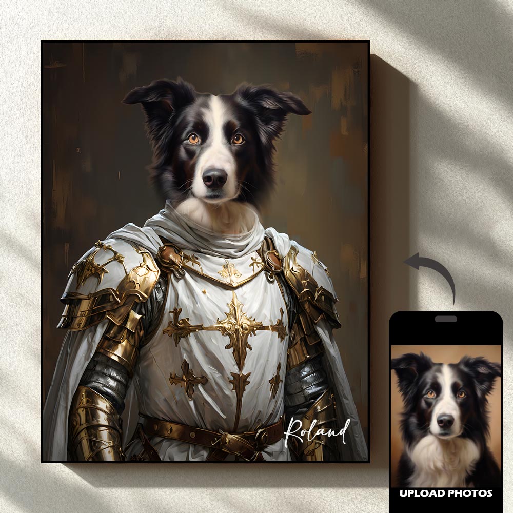 Warrior royal pet portrait artwork preview by Gleamify