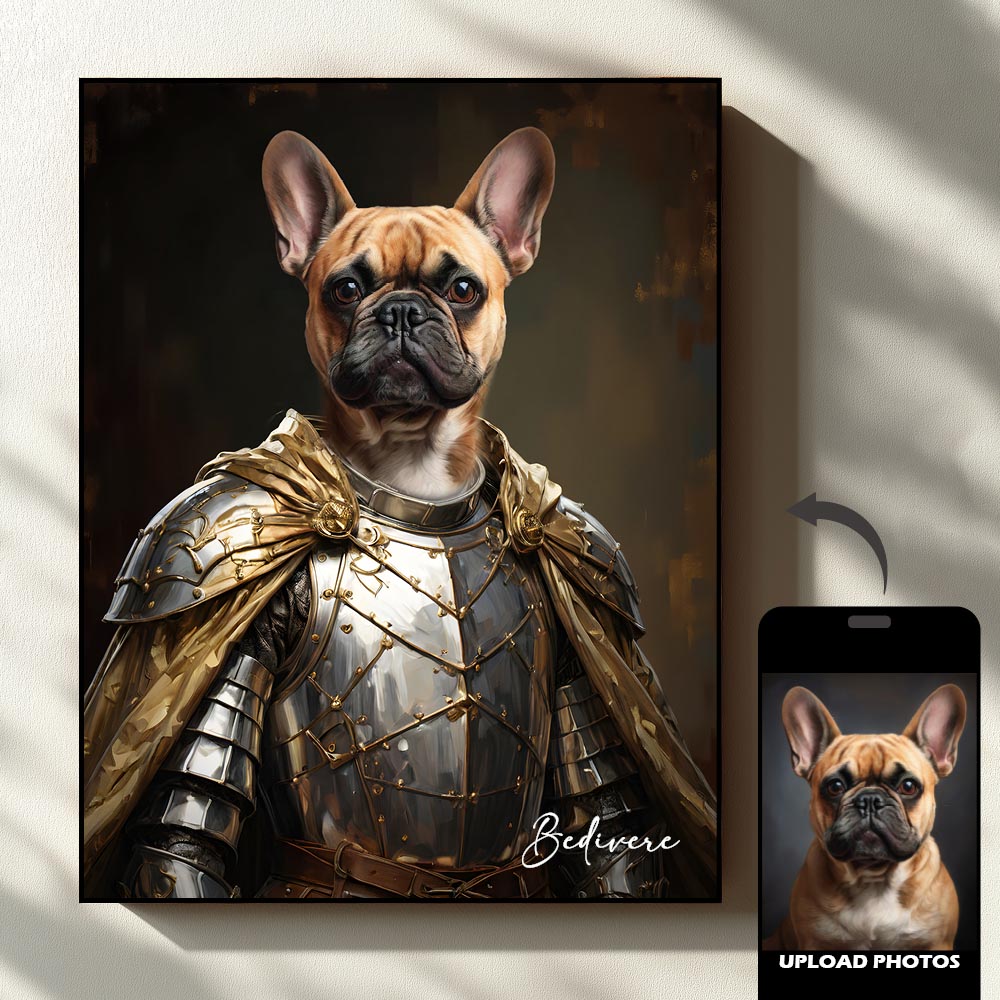 Warrior royal pet portrait artwork preview by Gleamify